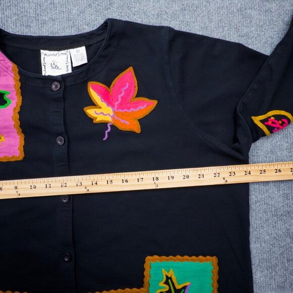 Michael Simon Lite Fall Festival Leaf Cardigan Embroidered Art to Wear Size XL - Picture 8 of 11
